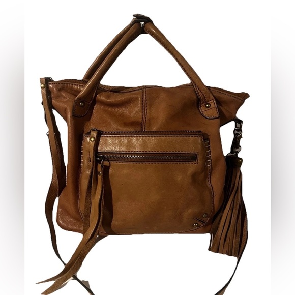 Lucky Brand Handbags - Lucky Brand Genuine Leather Crossbody Bag Women’s Tan Brown with Tassel